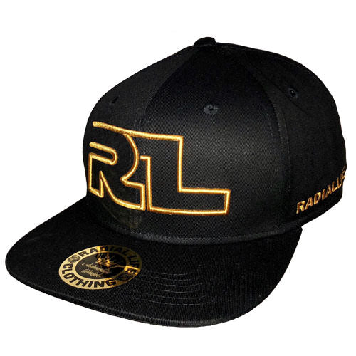 Hat FlatBrim SnapBack Black & Gold